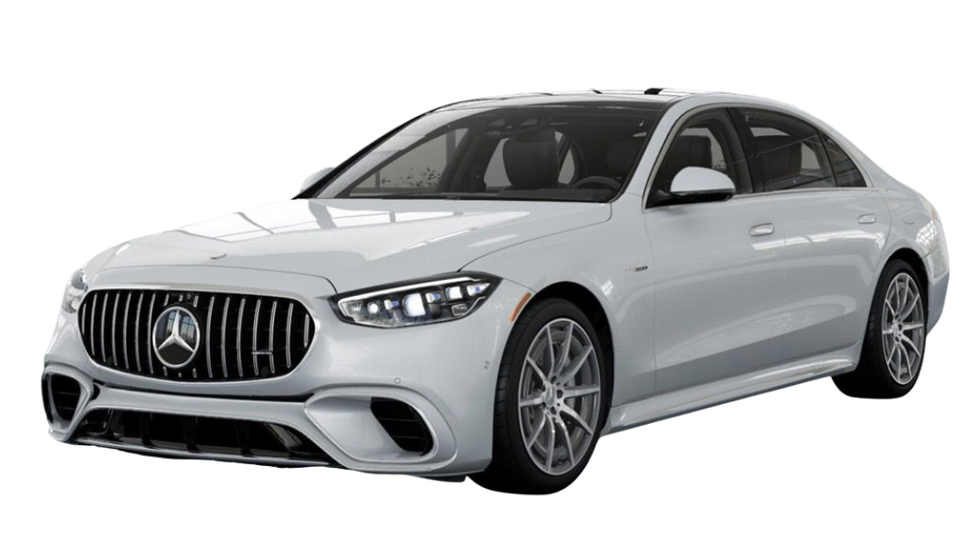 White Mercedes-Benz car on a white background